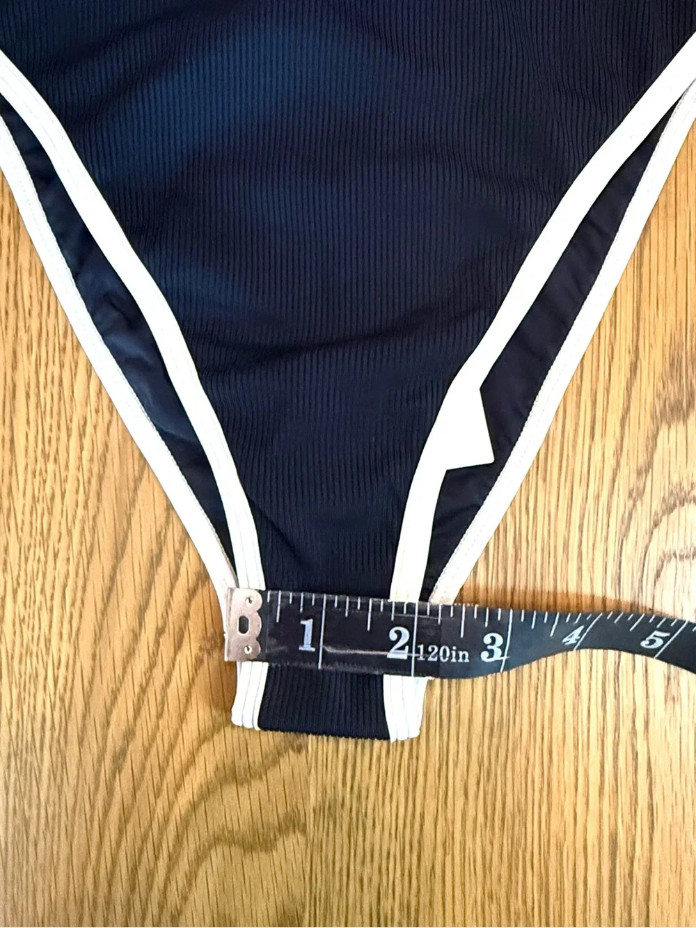 L*Space Nora Bikini Bottoms Black White Trim High Cut Size S NWT